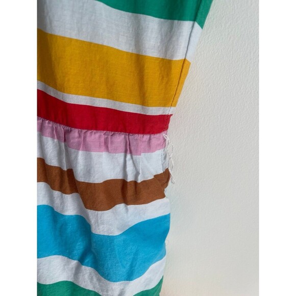 Button Down J.Crew Shirt Dress with Colorful Rainbow Stripes Size 8 - Picture 6 of 10